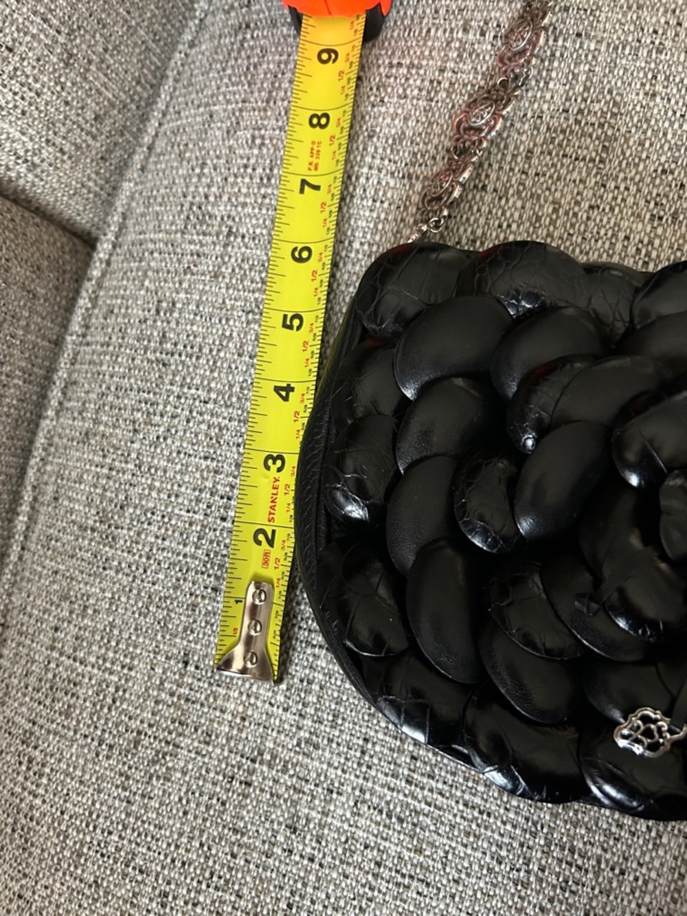 Brighton Black Braided Shoulder Bag with Silver Chain & Heart Charm - Picture 7 of 8